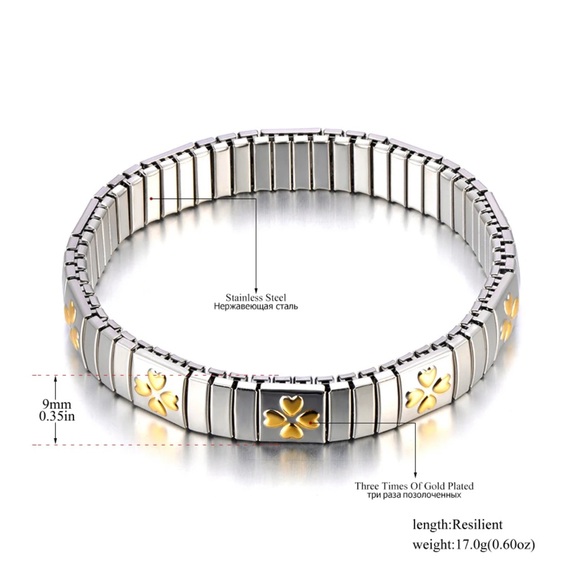 Stainless steel/gold plate bracelet - Picture 4 of 11